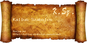 Kallus Szabolcs névjegykártya