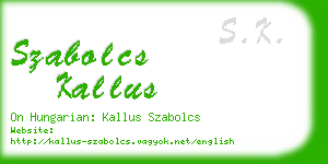 szabolcs kallus business card